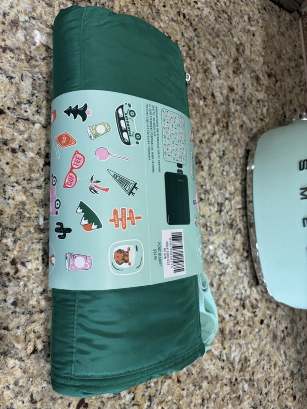 Starbucks Green Quilted Throw Blanket